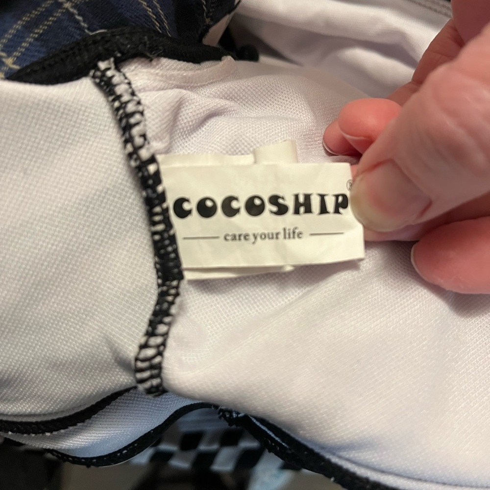 COCOSHIP Retro Black & White Striped Tie-Front Bikini Set - Picture 2 of 5